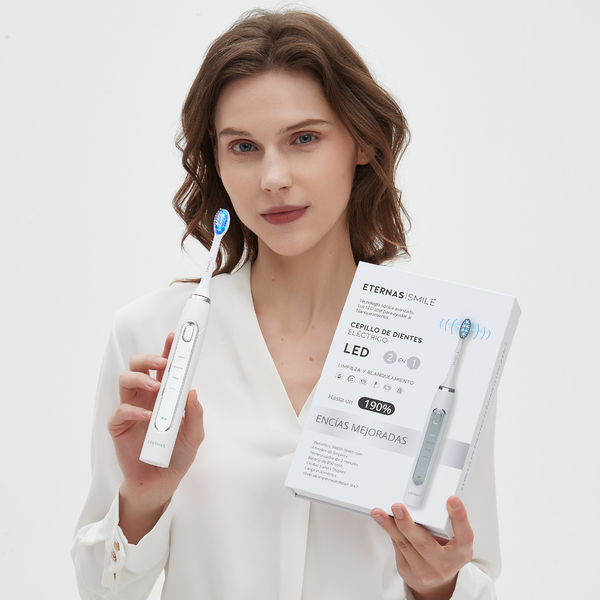2-in-1 LED Electric Toothbrush – 4 Cleaning Modes & Soft Bristles